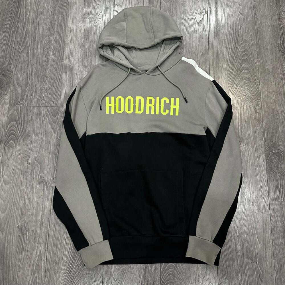 Hoodrich Hood-Tech Grey and Black Block Colorway Hoodie Size L